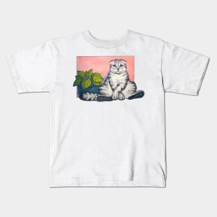 handmade gouache drawing "Sad cat" Kids T-Shirt